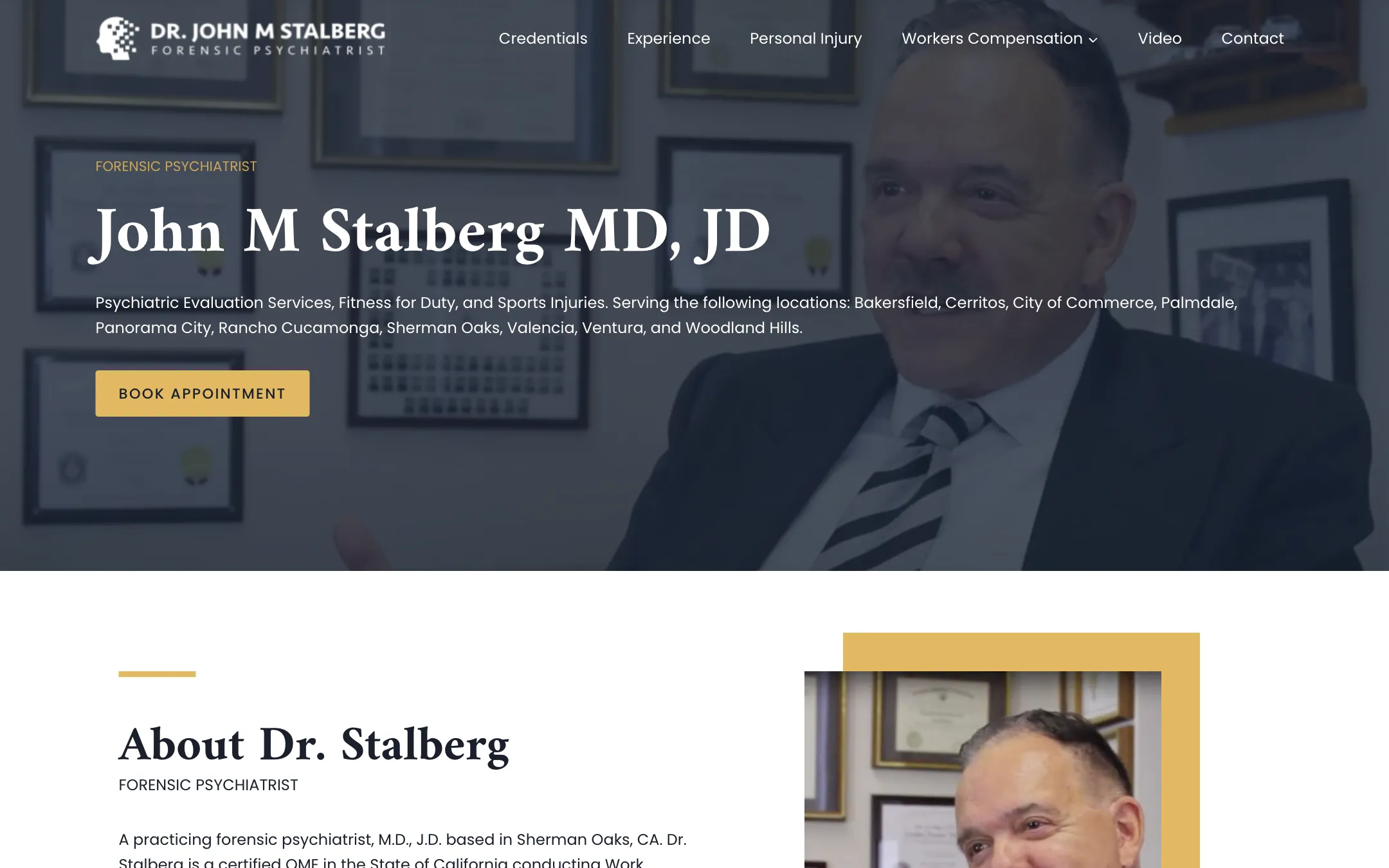 forensicpsychca.com homepage, desktop
